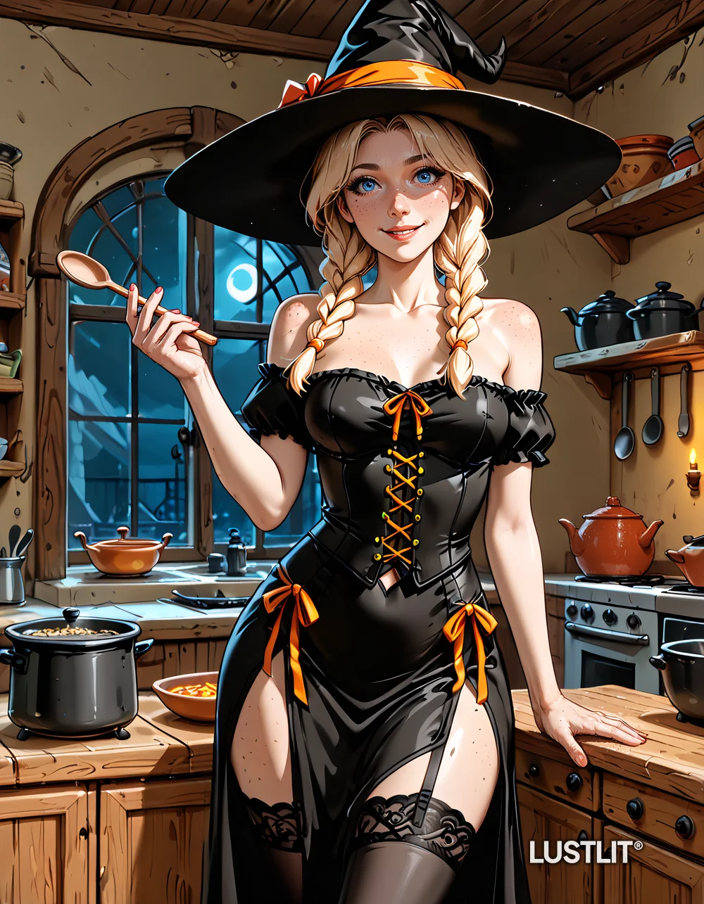 Rose Everhart as the witch, from LustLit No. 1 – October 2026