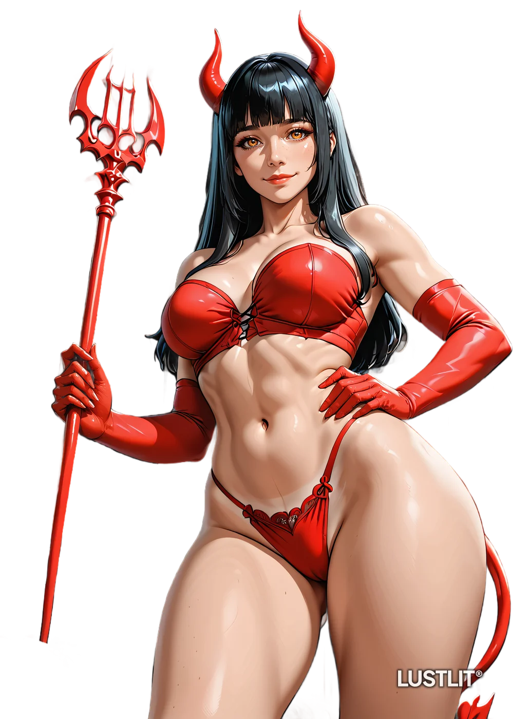 Amber Kane as the red devil