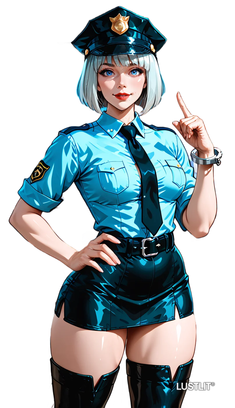 Azure Delacroix as the sexy cop